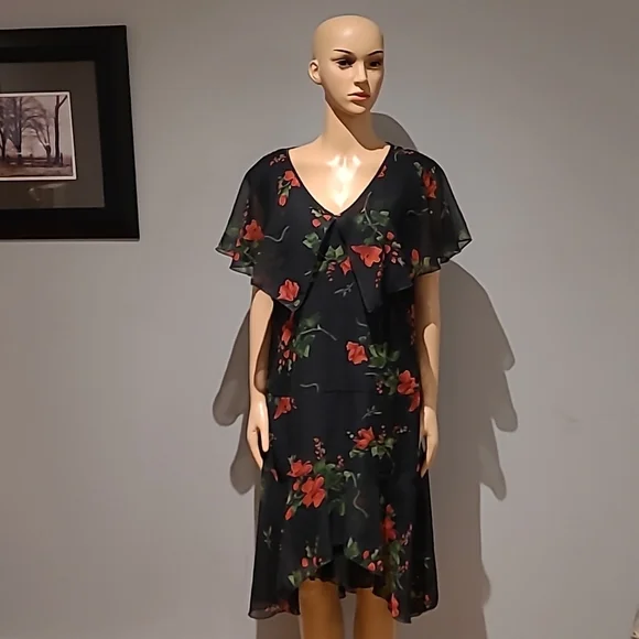 Hell Bunny Vixen Lily inspired sheer crepe dress size L - Picture 3 of 10